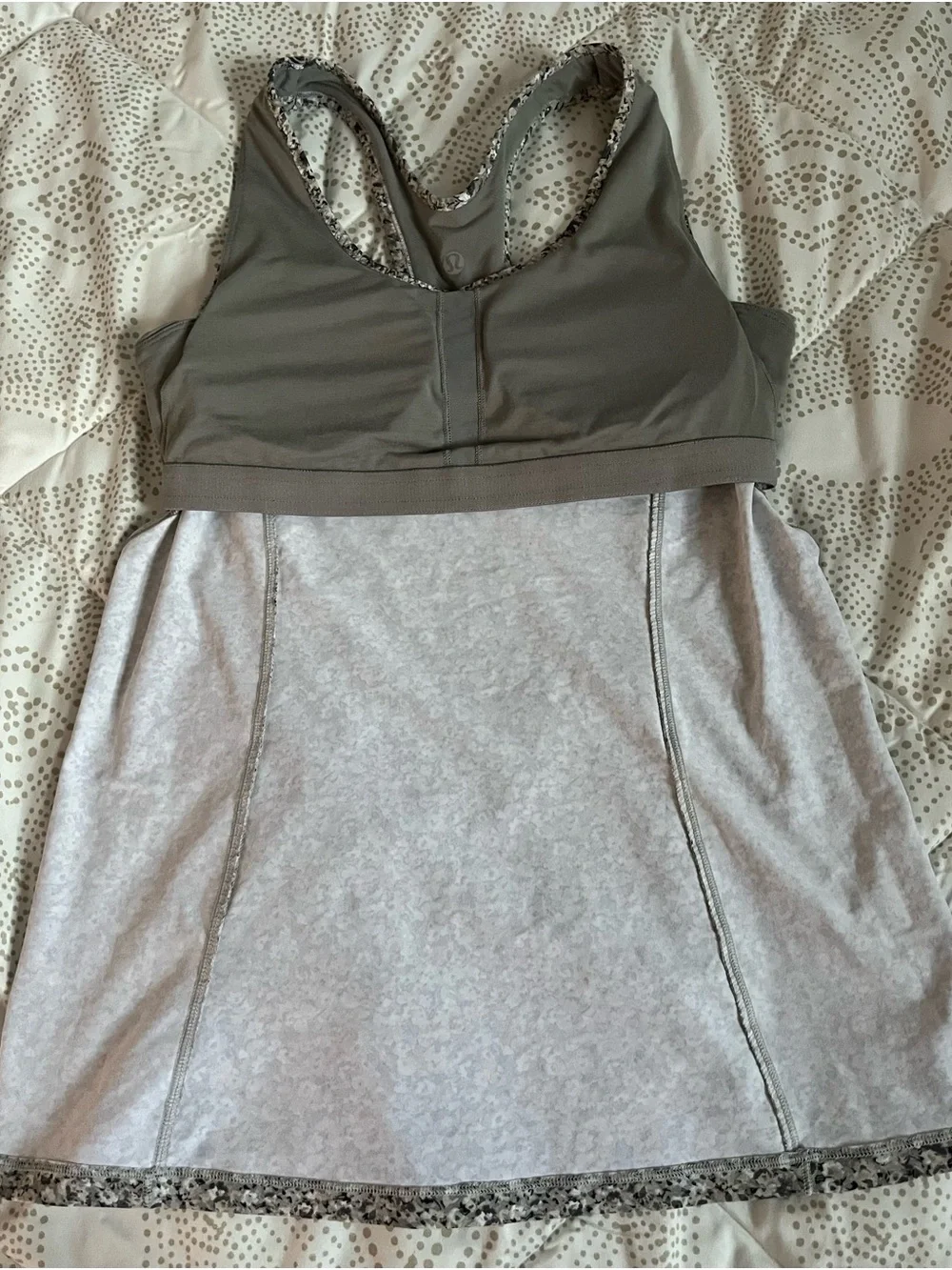 lululemon athletica Gray Floral Racerback Tank